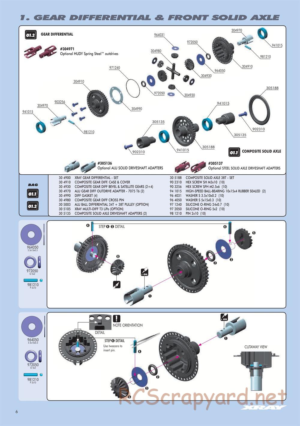 Xray - T3 2012 Specs (T3'12) - Manual - Page 6
