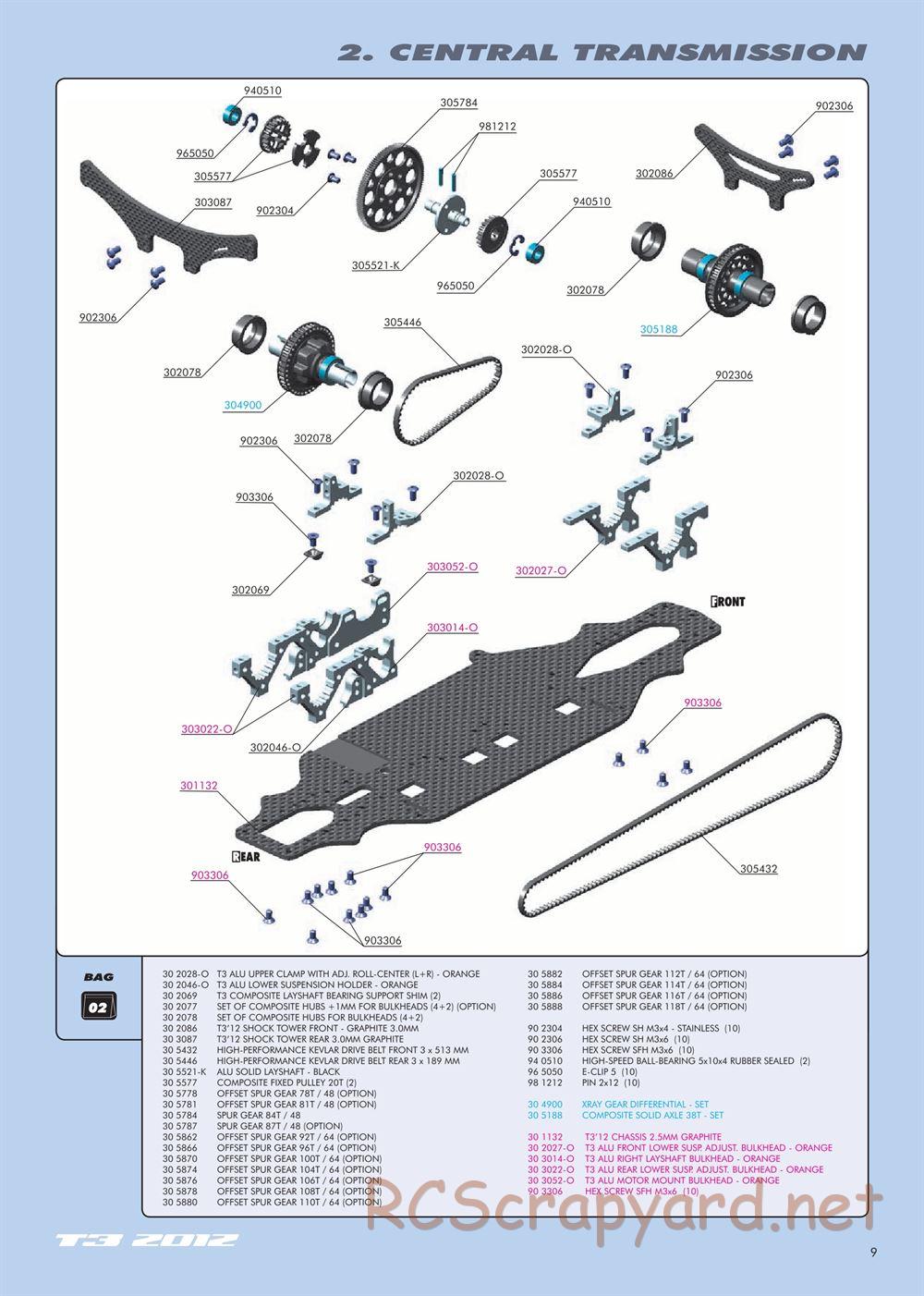 Xray - T3 2012 Specs (T3'12) - Manual - Page 9