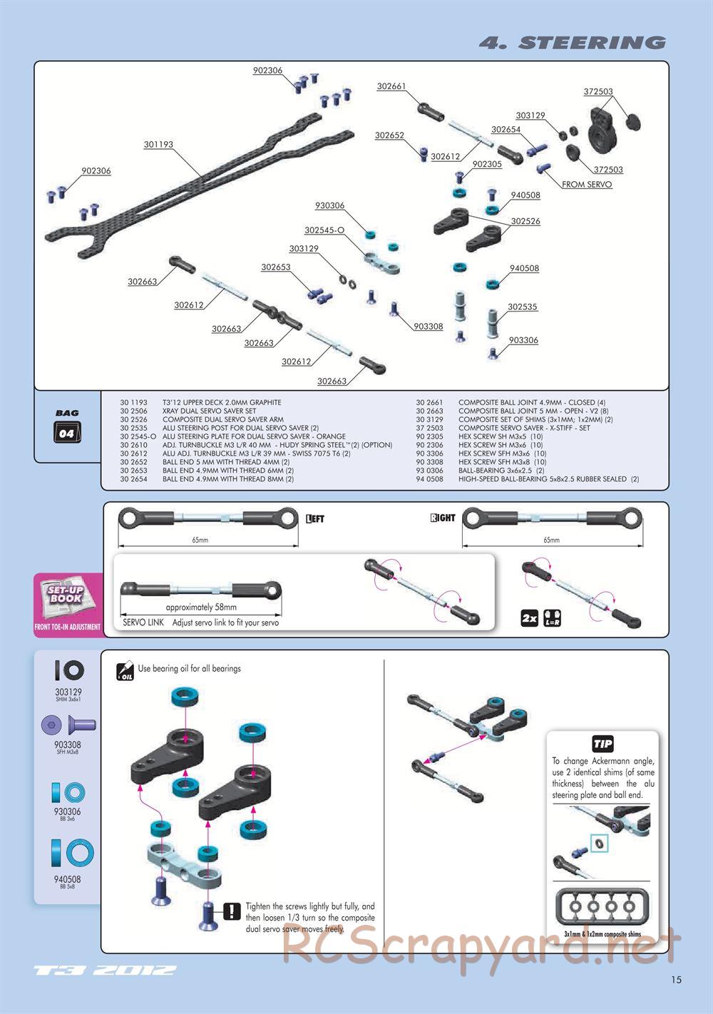 Xray - T3 2012 Specs (T3'12) - Manual - Page 15