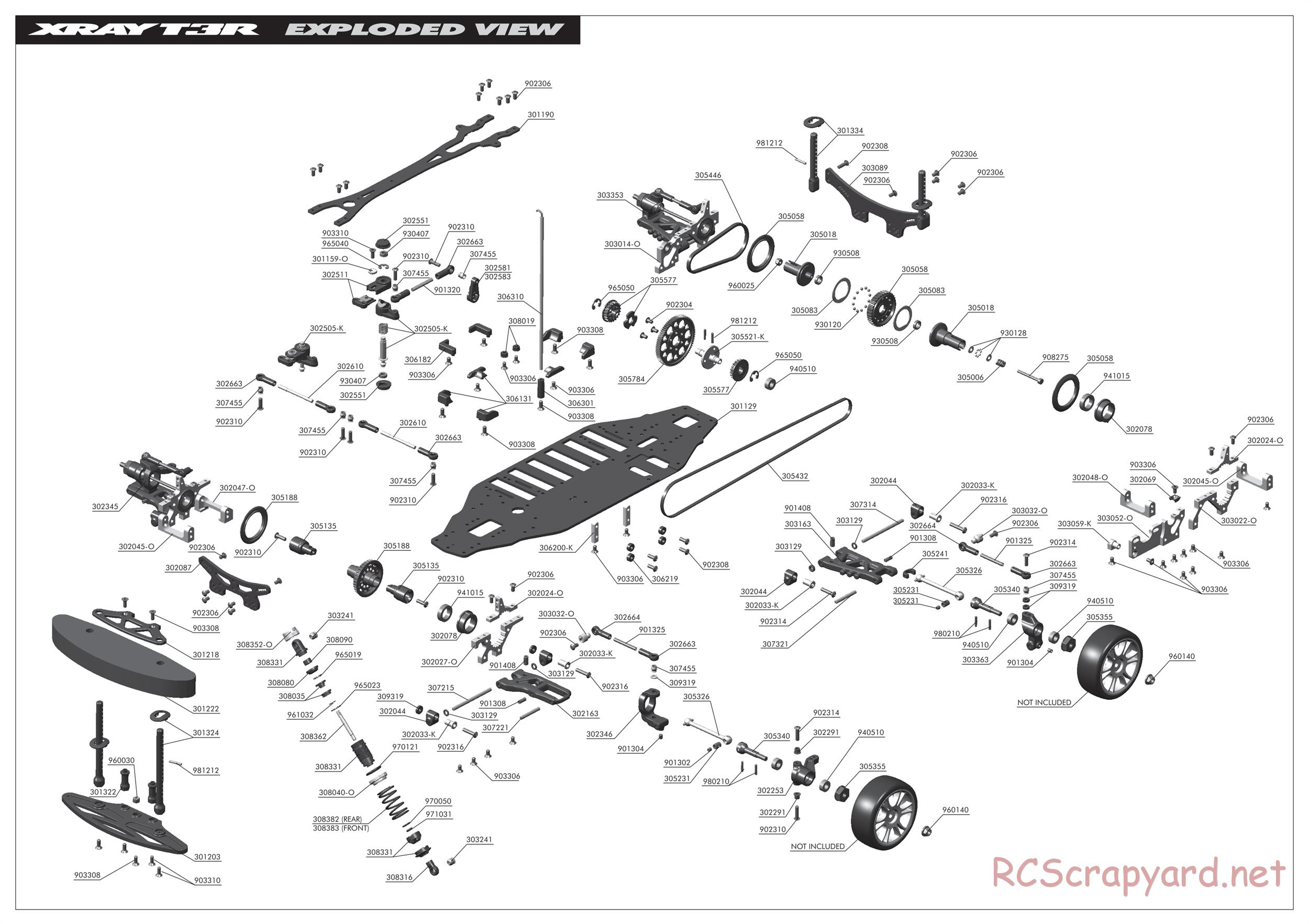 Xray - T3R - Exploded View