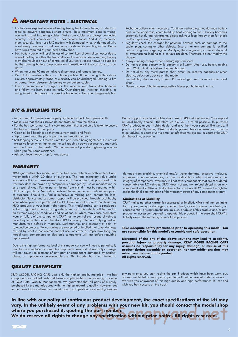 Xray - T4 - Manual - Page 3