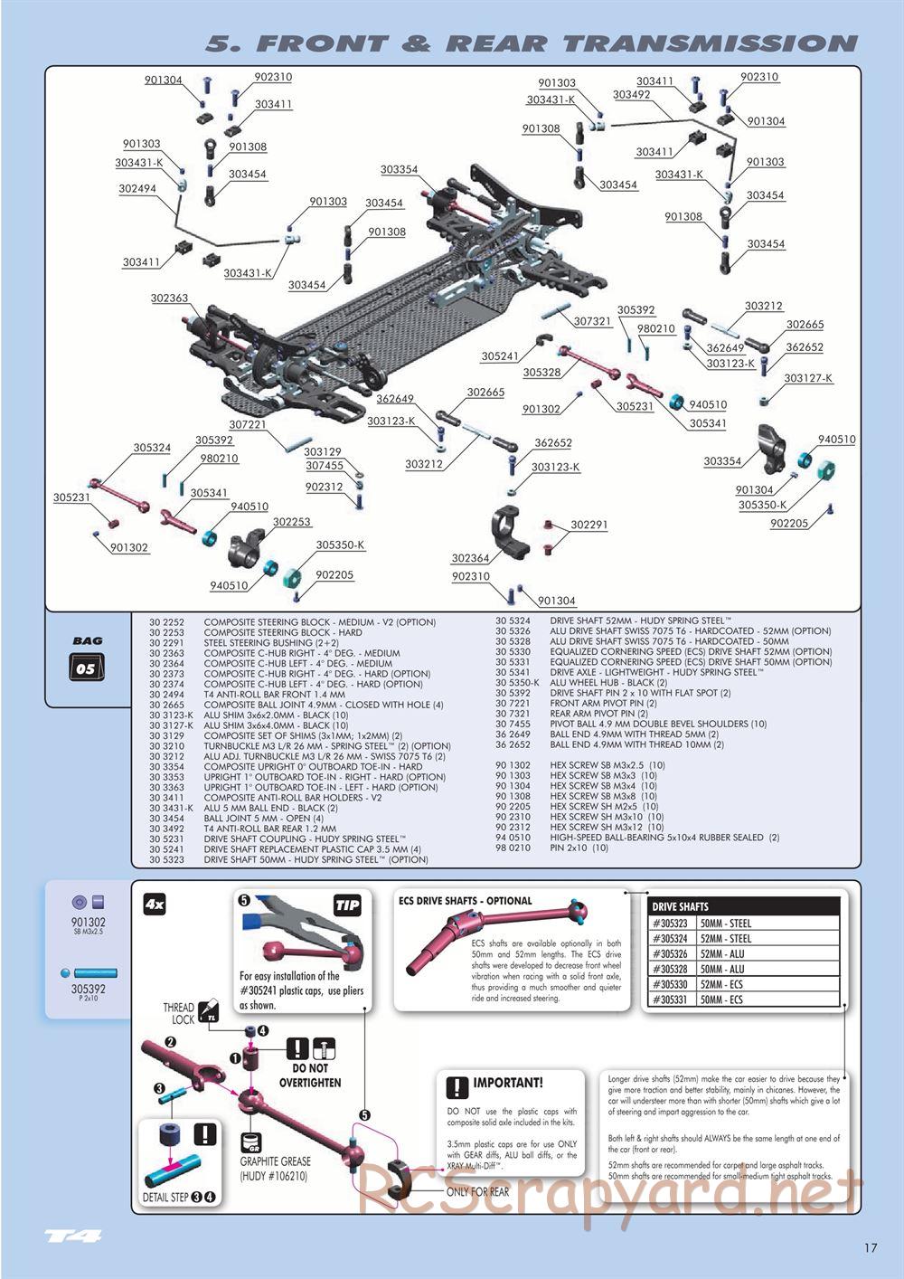 Xray - T4 2014 Specs (T4'14) - Manual - Page 17