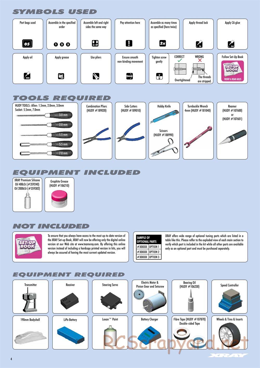 Xray - T4 2015 Specs (T4'15) - Manual - Page 4