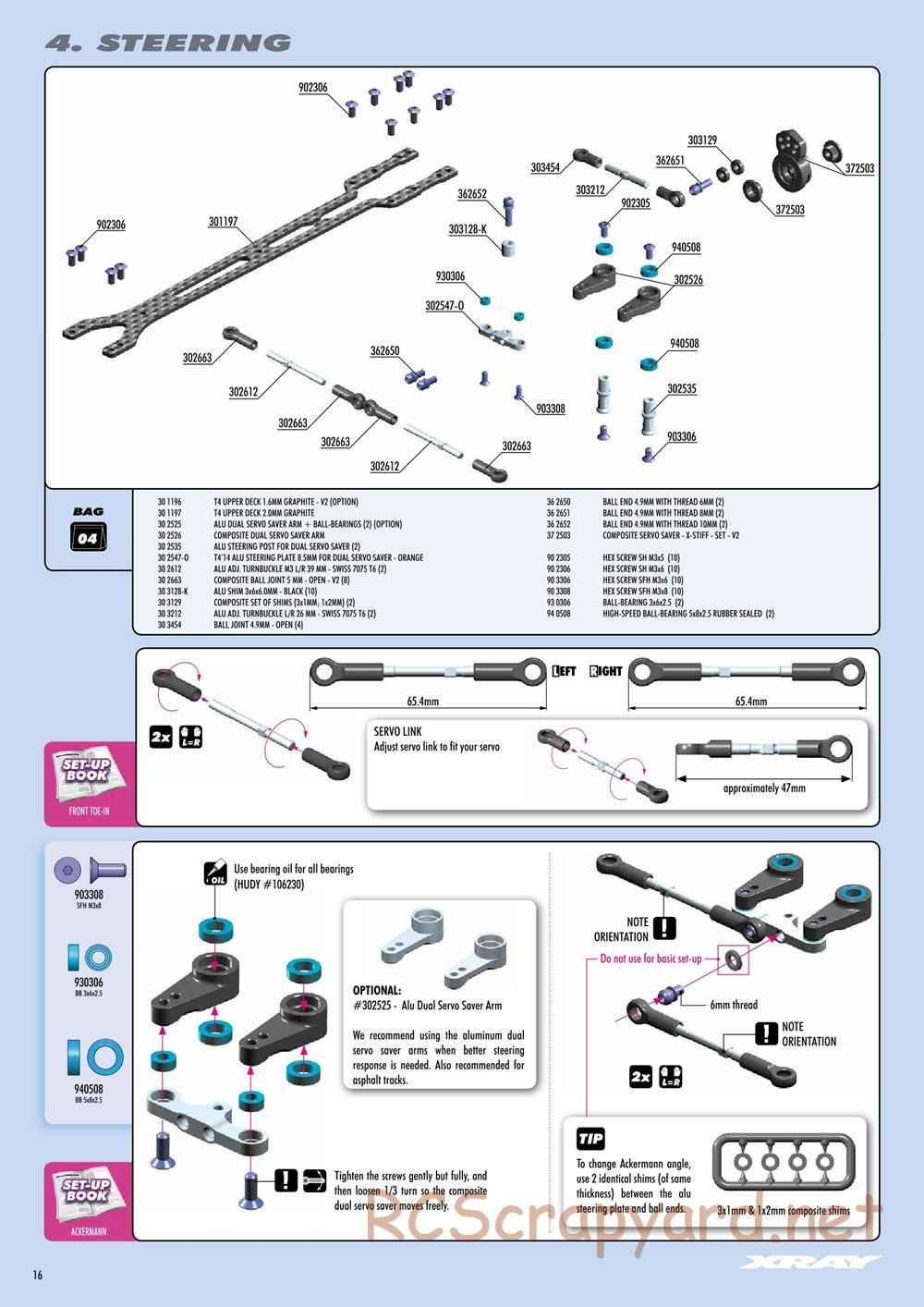 Xray - T4 2015 Specs (T4'15) - Manual - Page 16