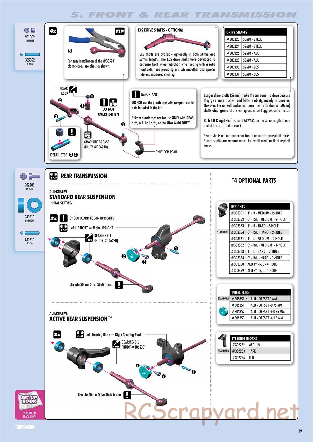 Xray - T4 2015 Specs (T4'15) - Manual - Page 19