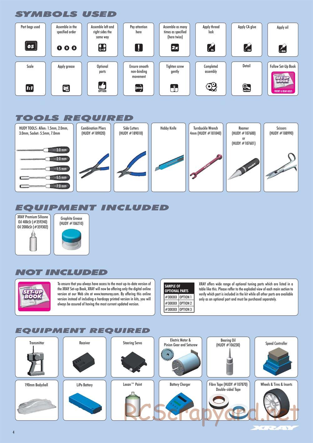 Xray - T4 2016 Specs (T4'16) - Manual - Page 4