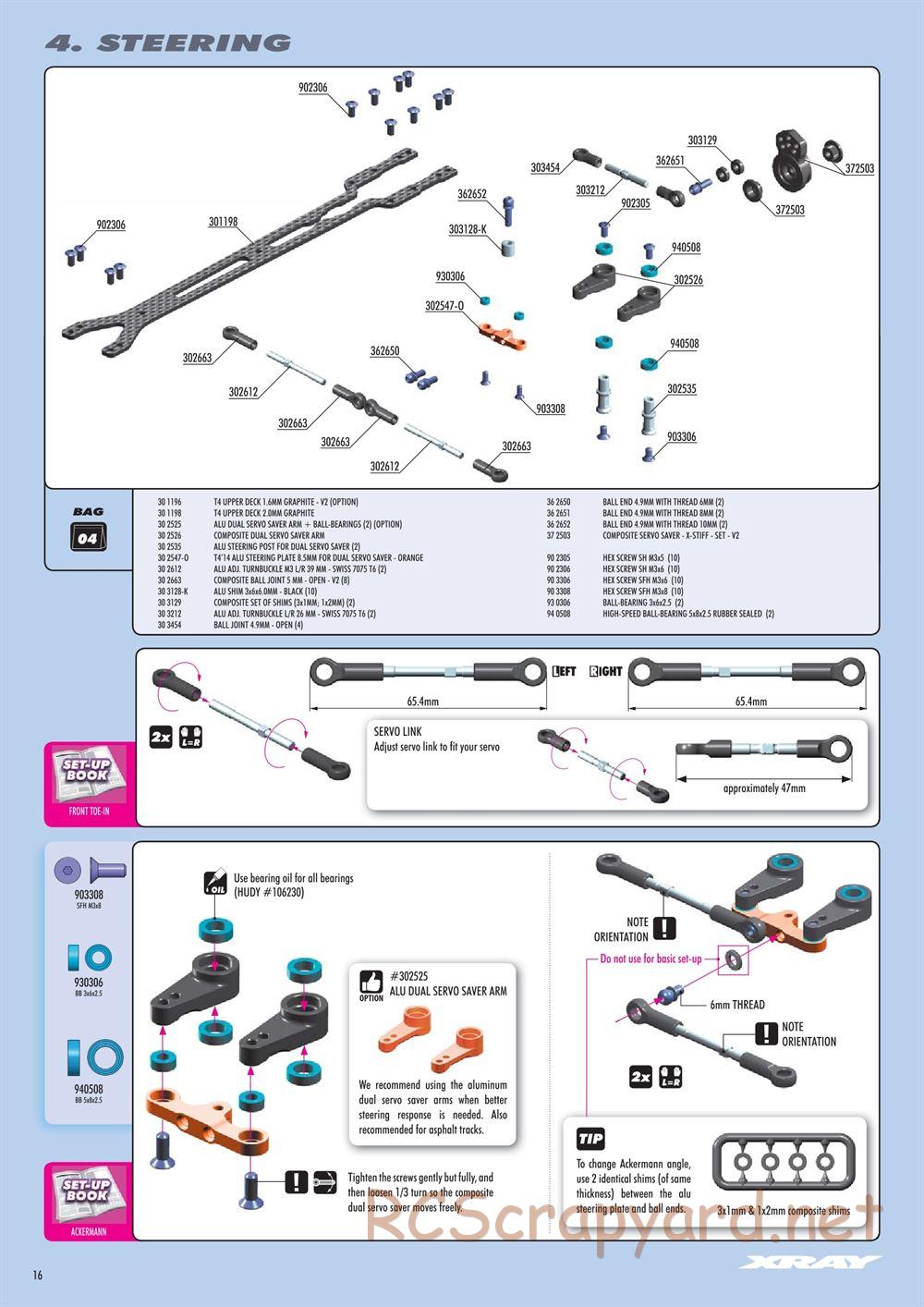 Xray - T4 2016 Specs (T4'16) - Manual - Page 16
