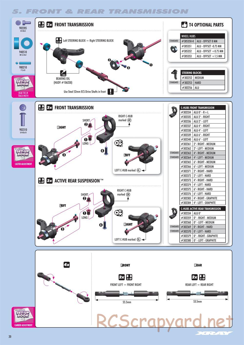 Xray - T4 2016 Specs (T4'16) - Manual - Page 20