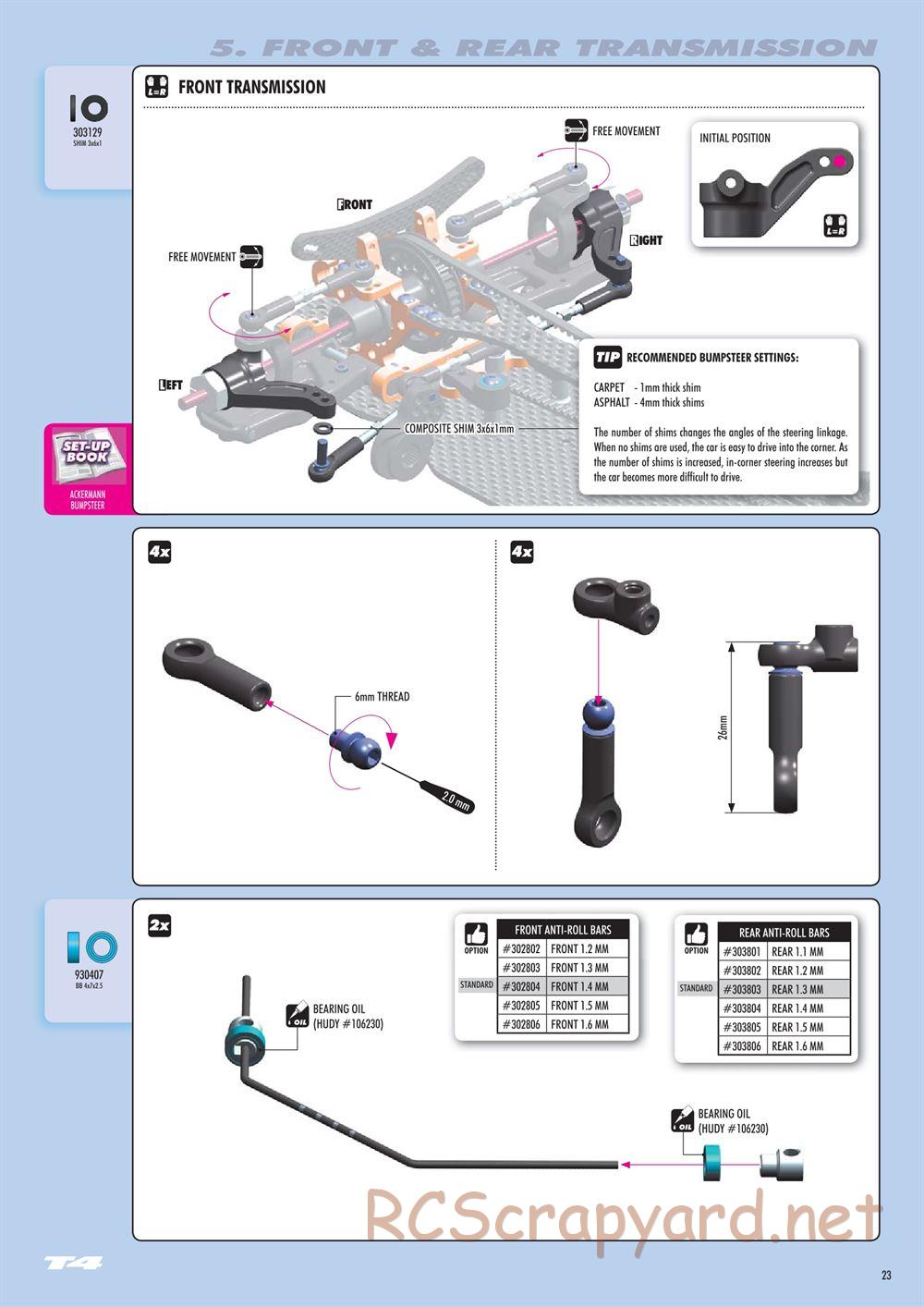 Xray - T4 2016 Specs (T4'16) - Manual - Page 23
