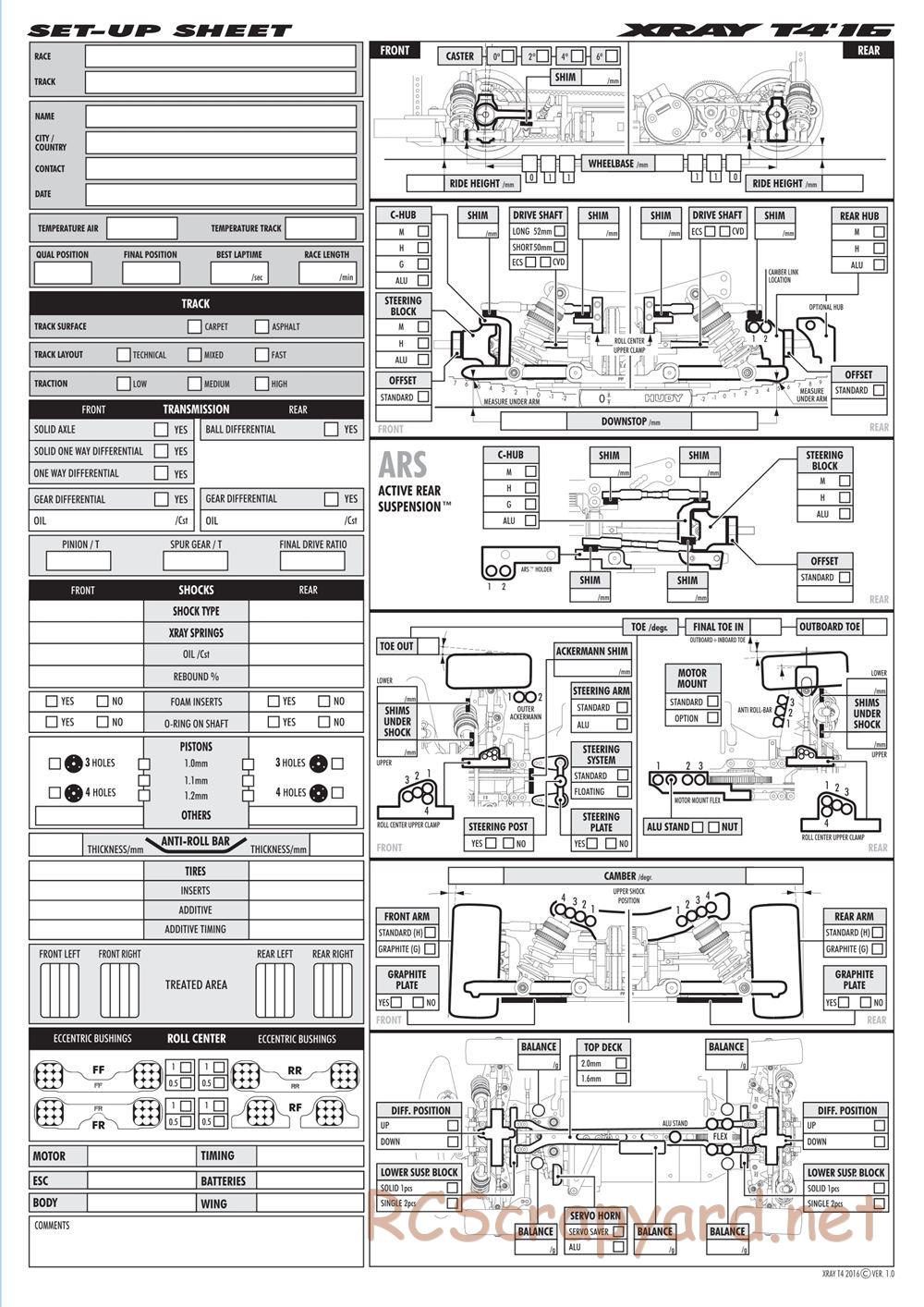 Xray - T4 2016 Specs (T4'16) - Manual - Page 35