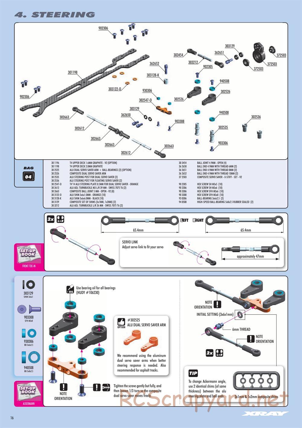 Xray - T4 2017 Specs (T4'17) - Manual - Page 16