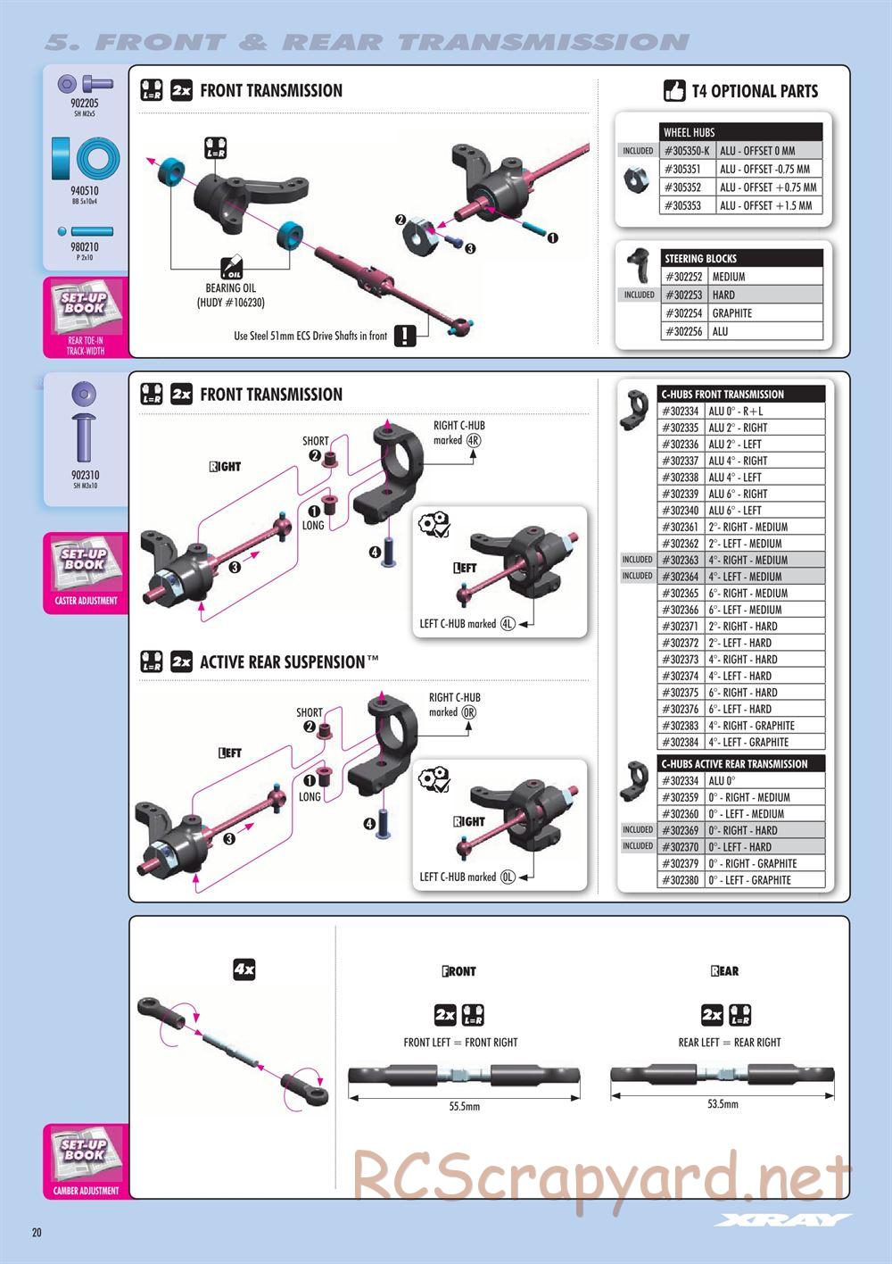 Xray - T4 2018 Specs (T4'18) - Manual - Page 20