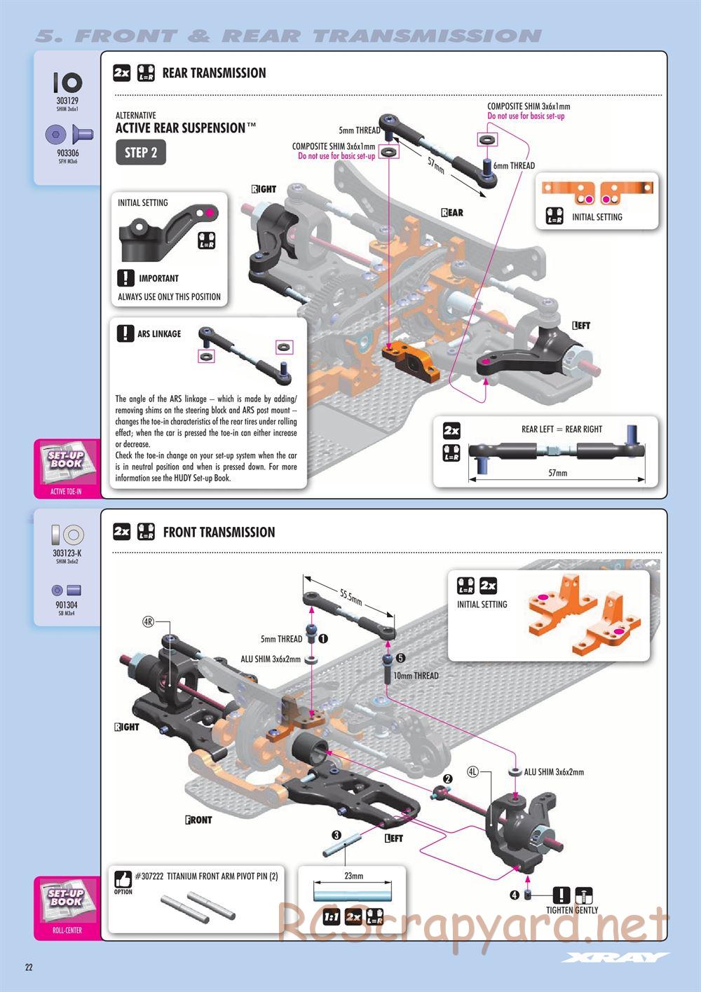 Xray - T4 2018 Specs (T4'18) - Manual - Page 22