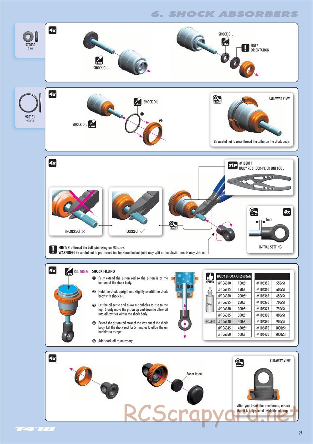 Xray - T4 2018 Specs (T4'18) - Manual - Page 27