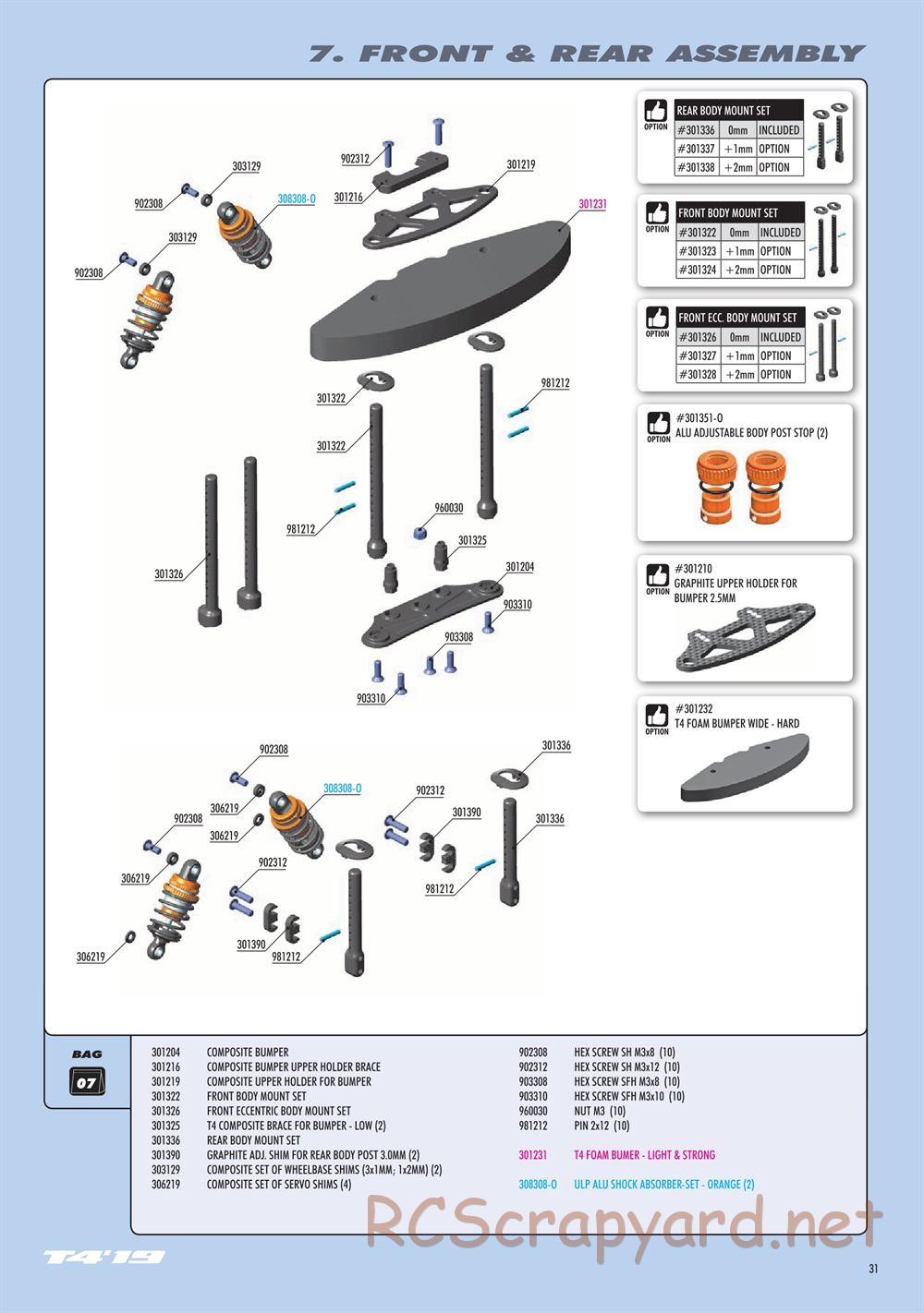 Xray - T4 2019 Specs (T4'19) - Manual - Page 31