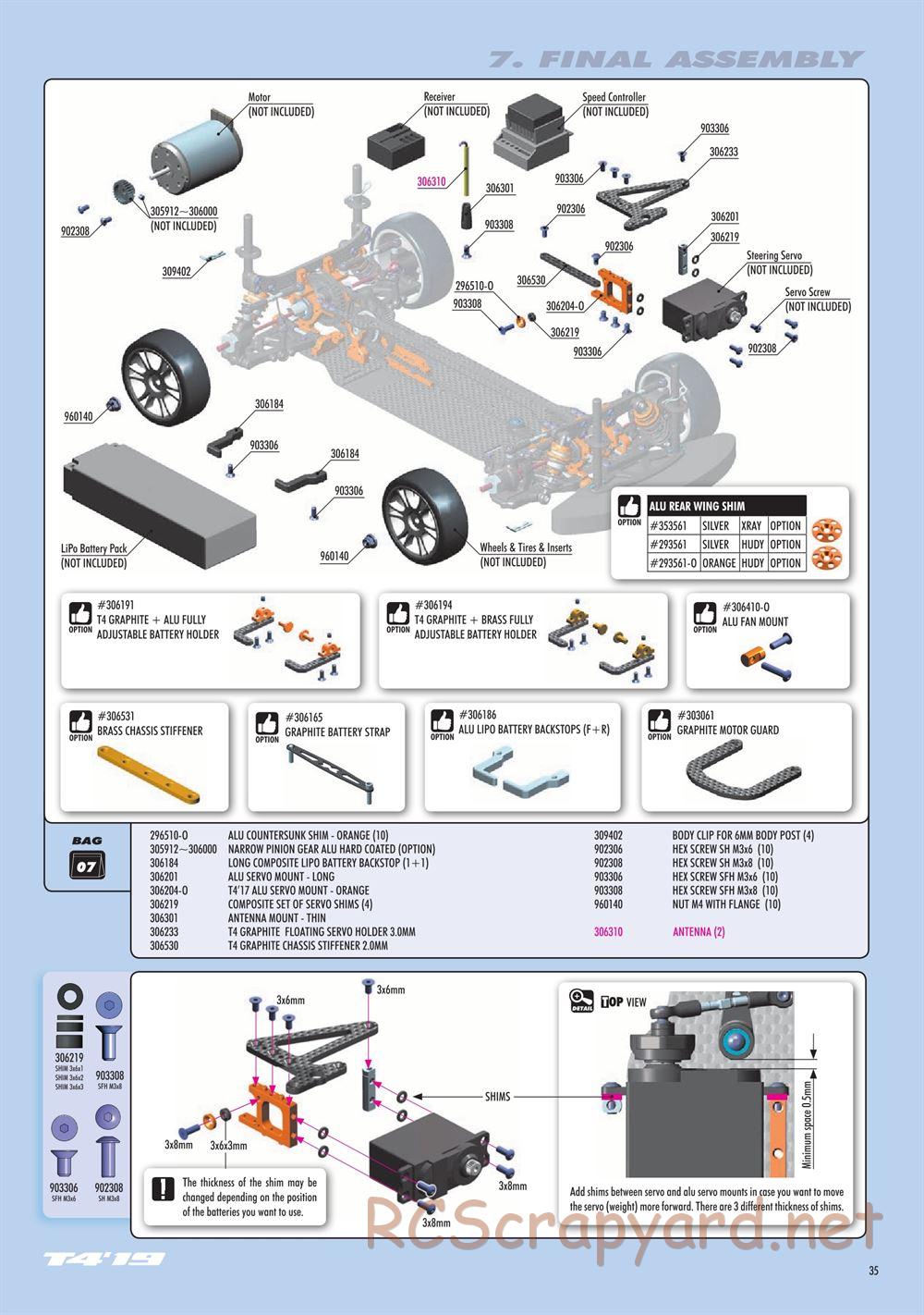 Xray - T4 2019 Specs (T4'19) - Manual - Page 35