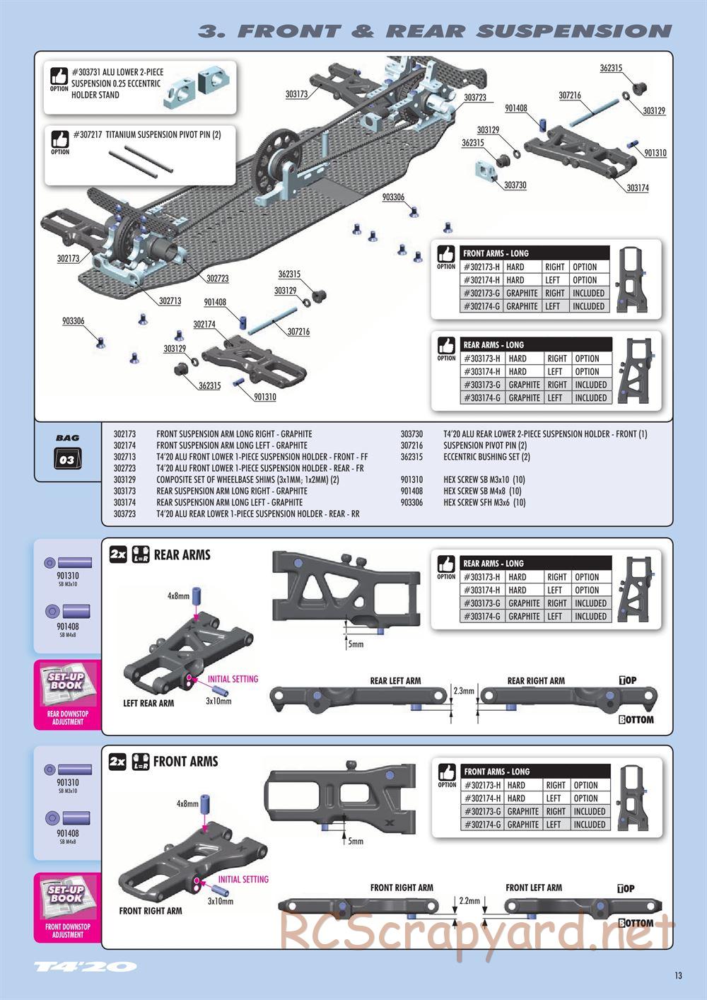Xray - T4 2020 Specs (T4'20) Alu Edition - Manual - Page 13