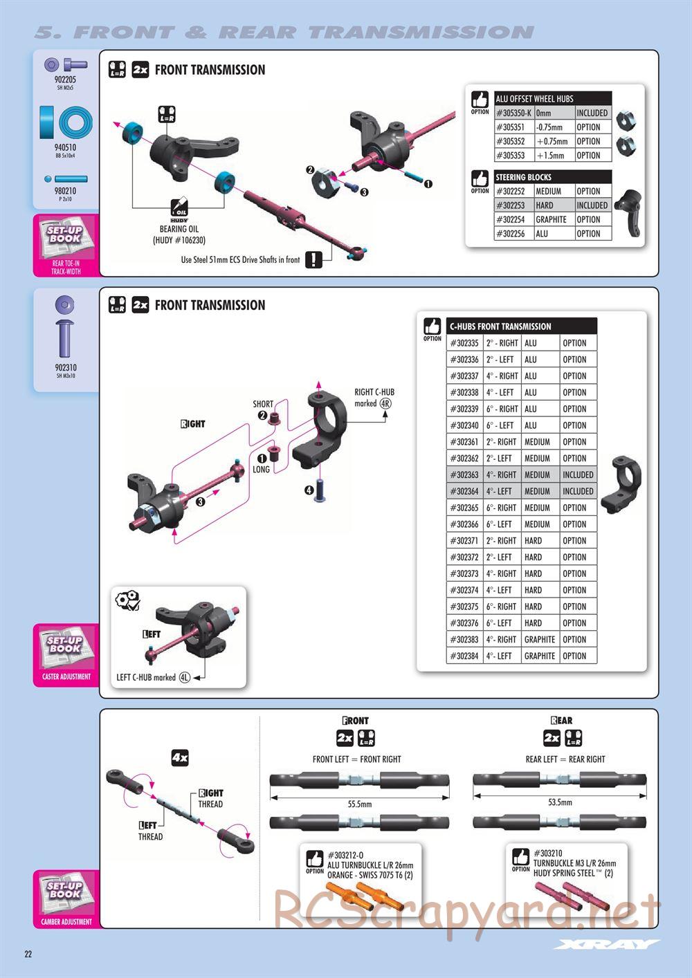 Xray - T4 2020 Specs (T4'20) Alu Edition - Manual - Page 22
