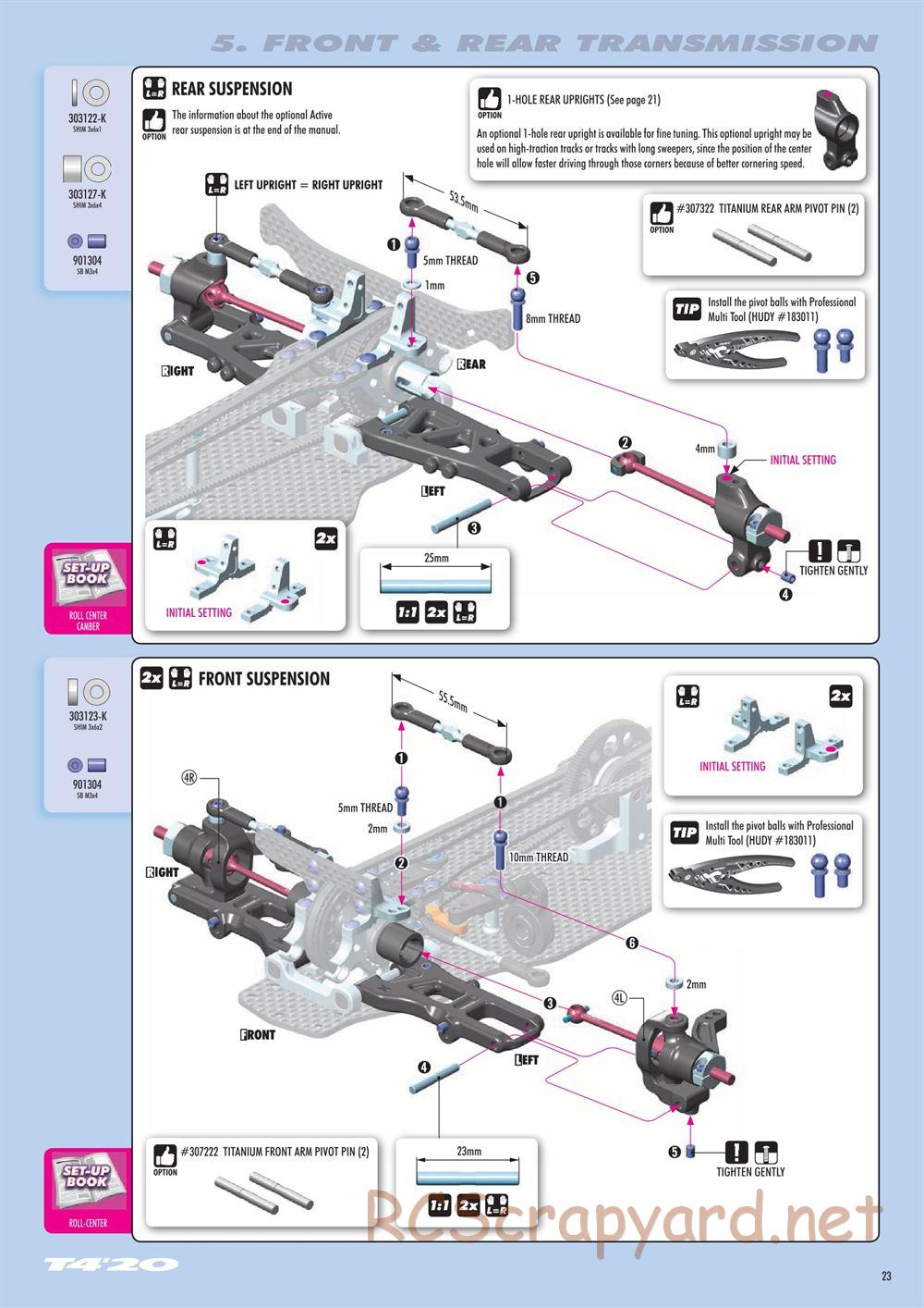 Xray - T4 2020 Specs (T4'20) Alu Edition - Manual - Page 23
