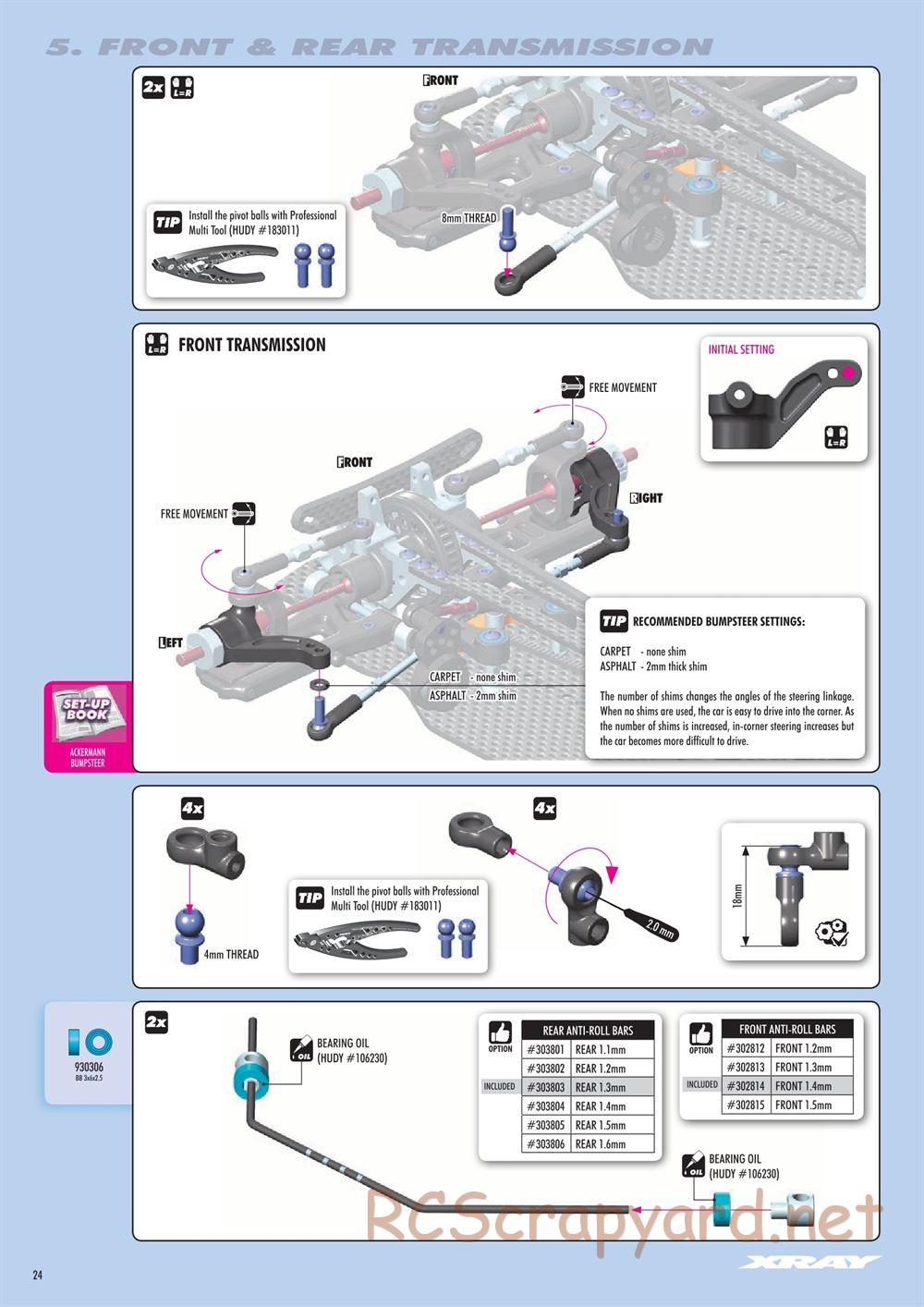 Xray - T4 2020 Specs (T4'20) Alu Edition - Manual - Page 24