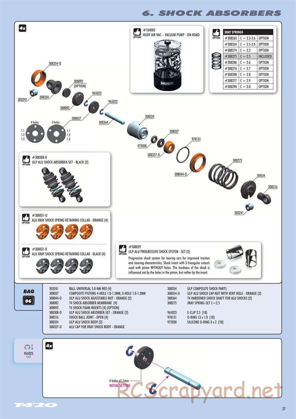 Xray - T4 2020 Specs (T4'20) Alu Edition - Manual - Page 27