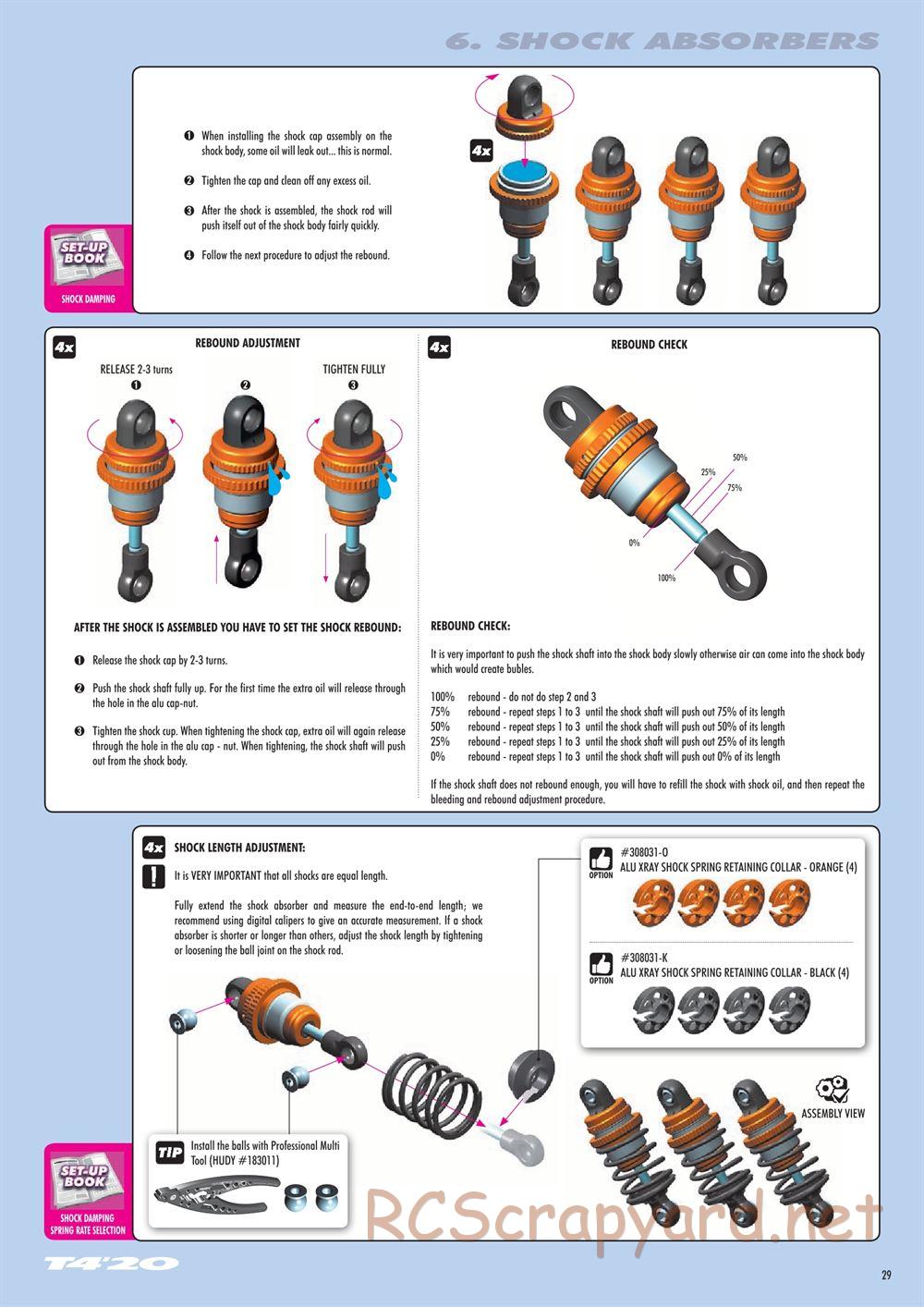 Xray - T4 2020 Specs (T4'20) Alu Edition - Manual - Page 29
