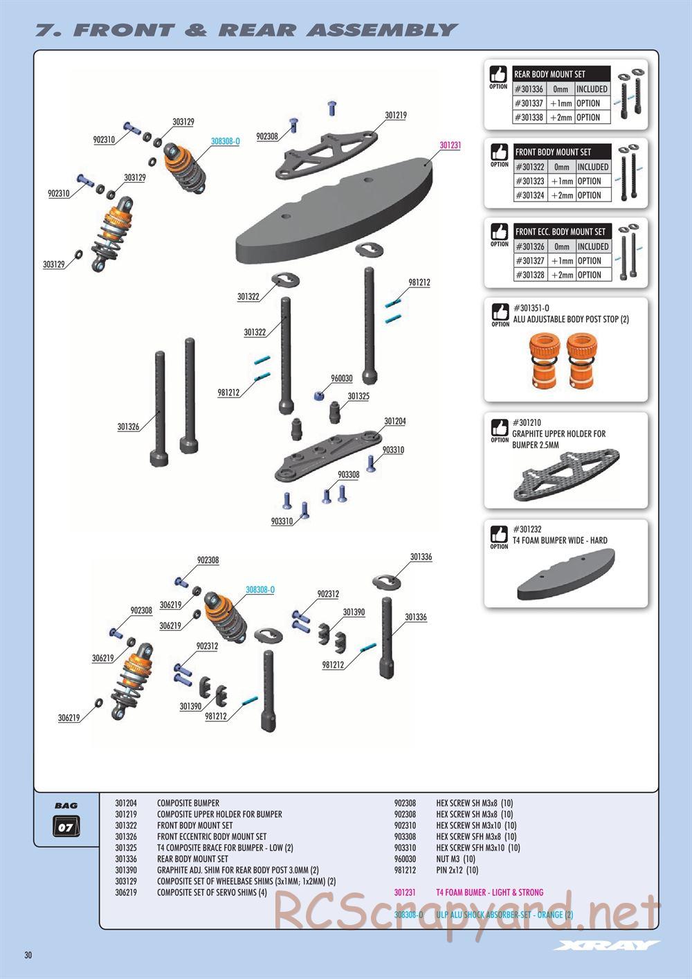 Xray - T4 2020 Specs (T4'20) Alu Edition - Manual - Page 30