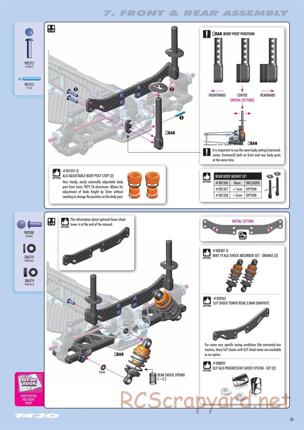 Xray - T4 2020 Specs (T4'20) Alu Edition - Manual - Page 33