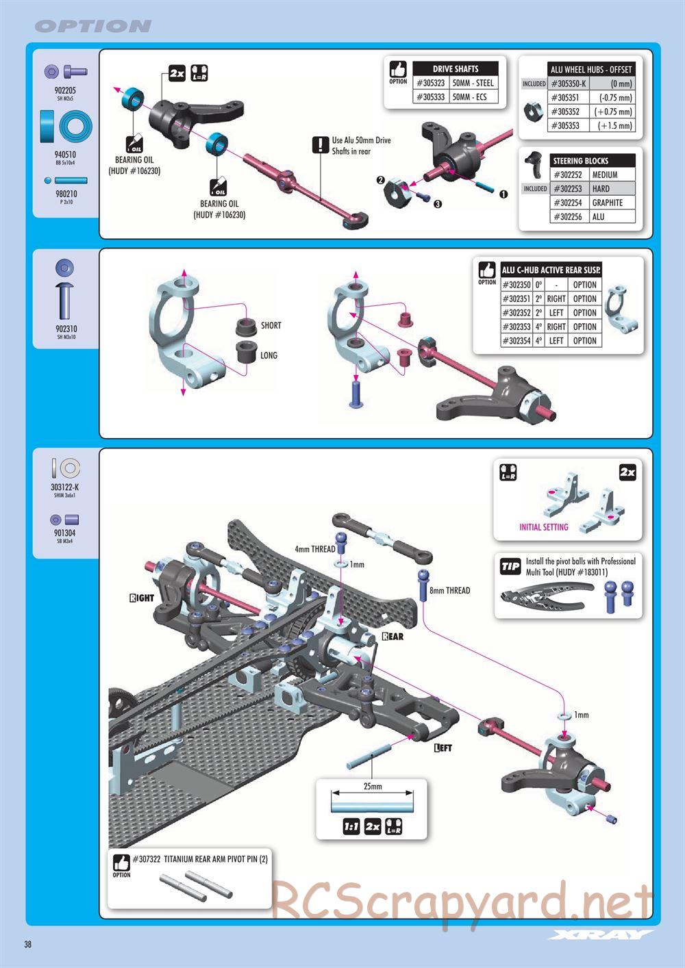 Xray - T4 2020 Specs (T4'20) Alu Edition - Manual - Page 38