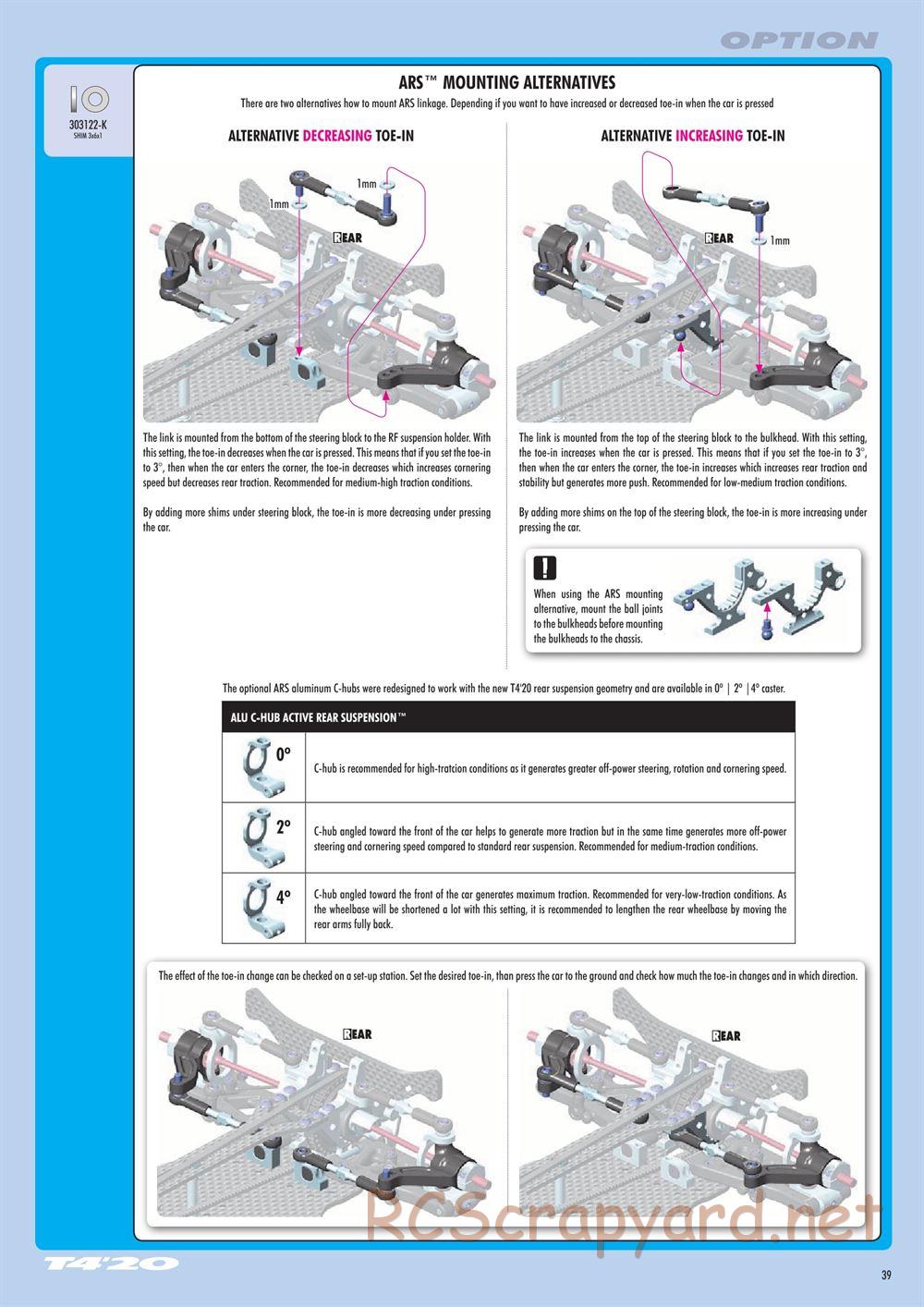 Xray - T4 2020 Specs (T4'20) Alu Edition - Manual - Page 39