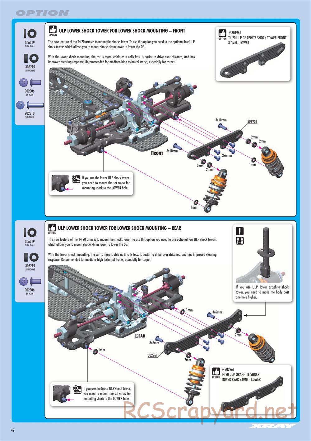 Xray - T4 2020 Specs (T4'20) Alu Edition - Manual - Page 42