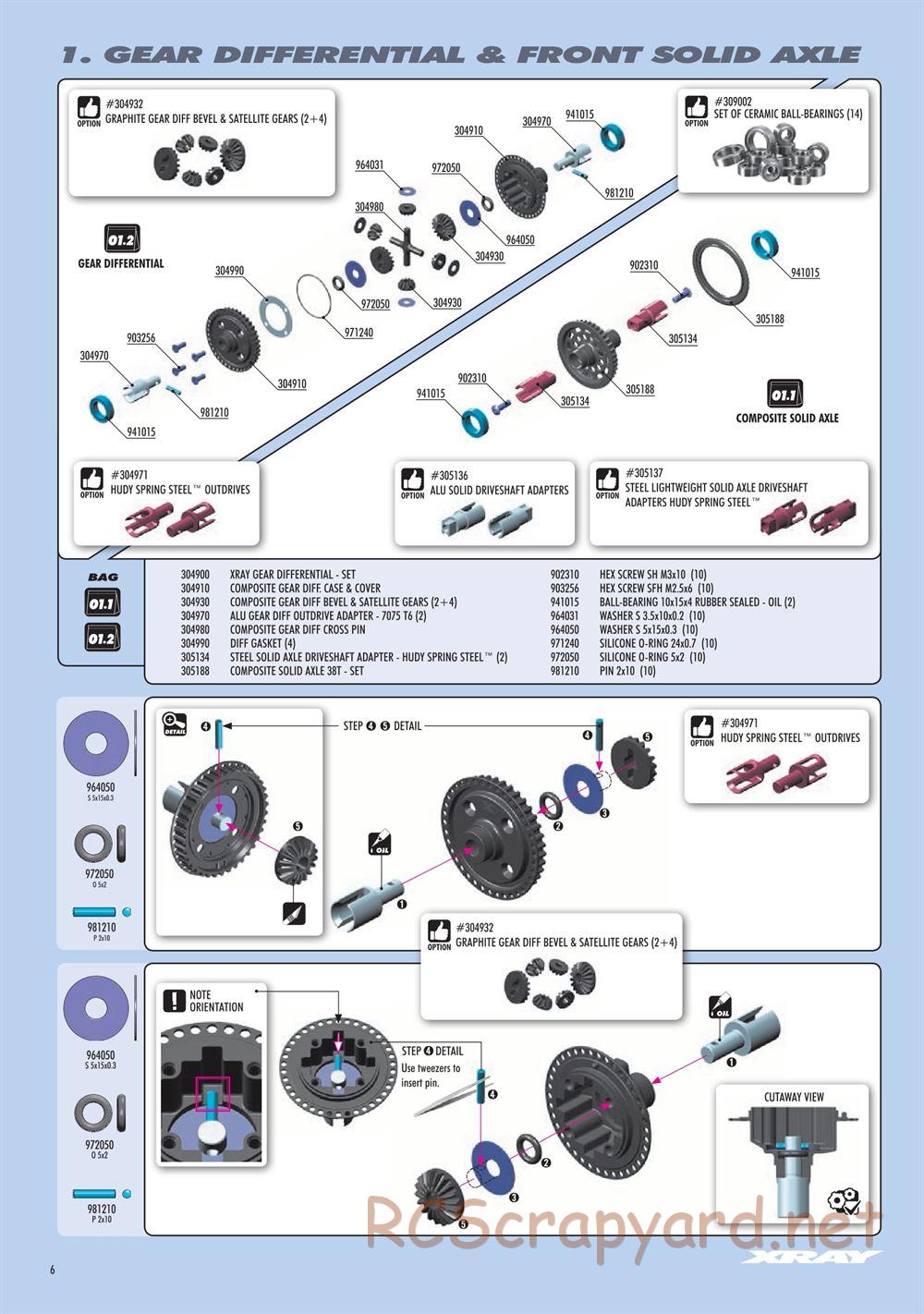 Xray - T4 2021 Specs (T4'21) Graphite Edition - Manual - Page 6