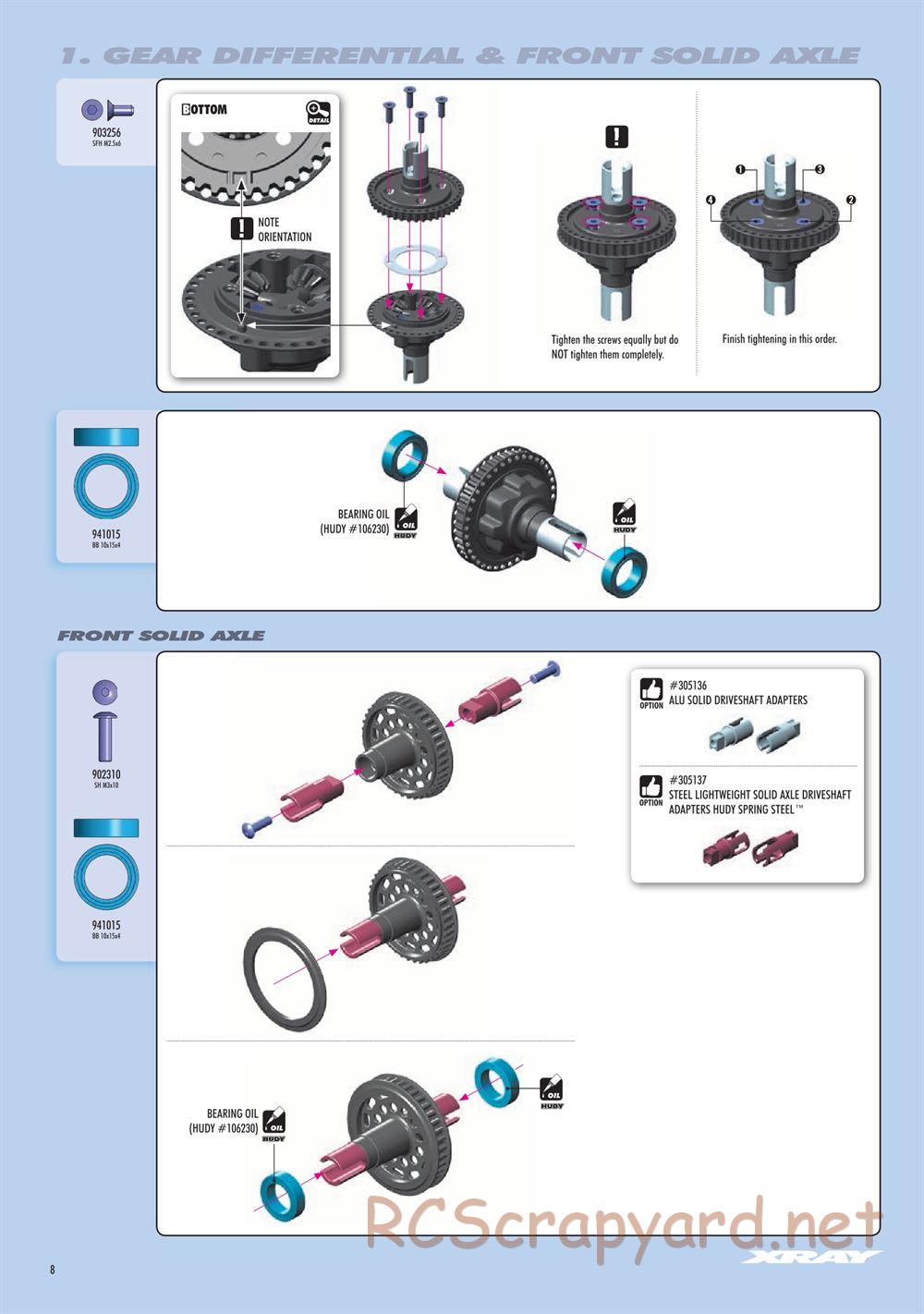 Xray - T4 2021 Specs (T4'21) Graphite Edition - Manual - Page 8