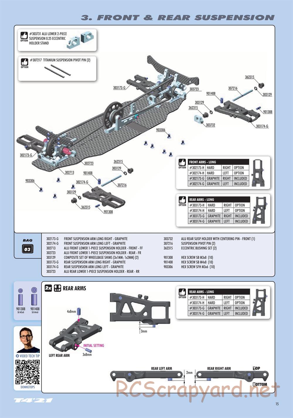 Xray - T4 2021 Specs (T4'21) Graphite Edition - Manual - Page 15
