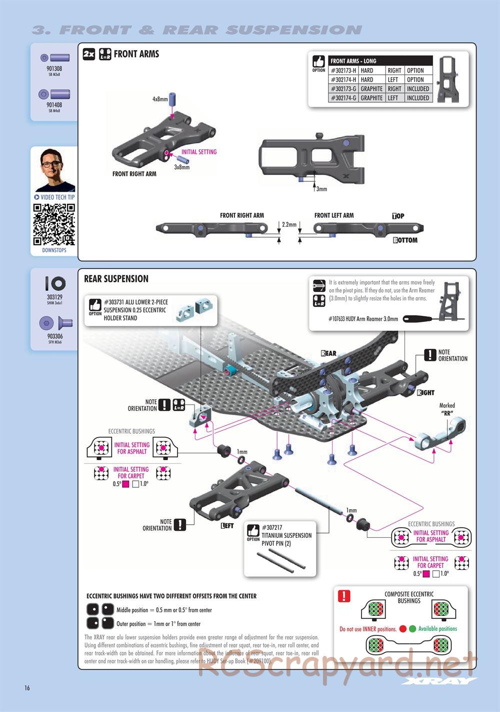 Xray - T4 2021 Specs (T4'21) Graphite Edition - Manual - Page 16