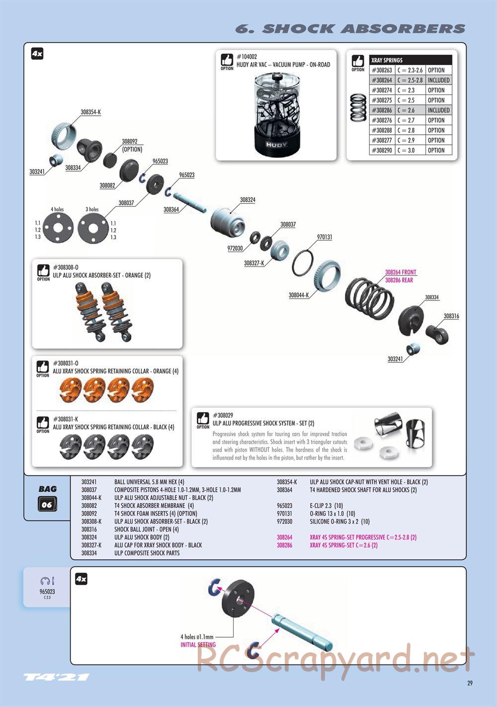 Xray - T4 2021 Specs (T4'21) Graphite Edition - Manual - Page 29