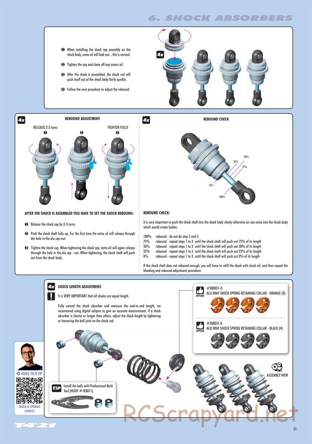 Xray - T4 2021 Specs (T4'21) Graphite Edition - Manual - Page 31
