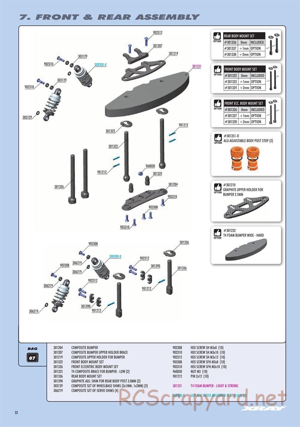 Xray - T4 2021 Specs (T4'21) Graphite Edition - Manual - Page 32