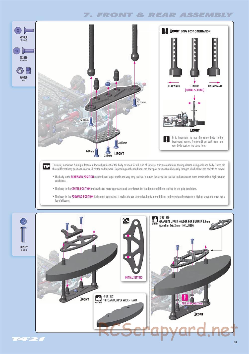 Xray - T4 2021 Specs (T4'21) Graphite Edition - Manual - Page 33
