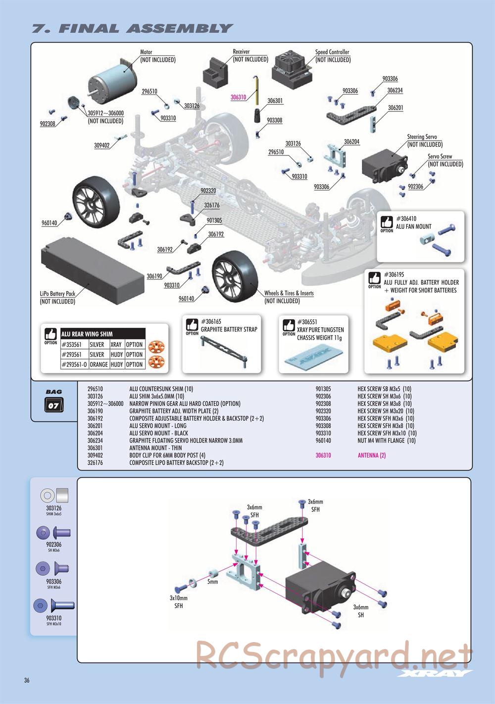 Xray - T4 2021 Specs (T4'21) Graphite Edition - Manual - Page 36