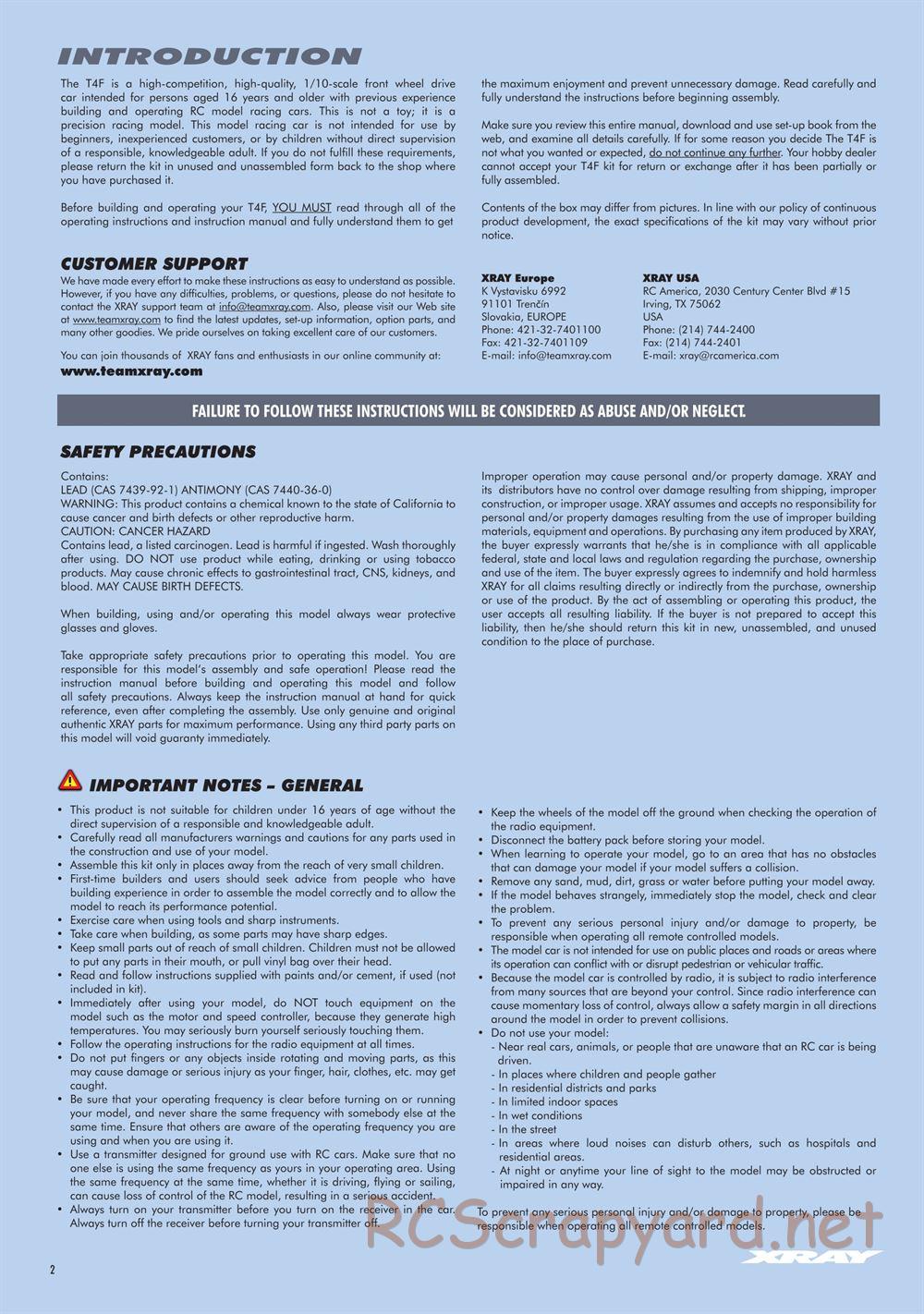 Xray - T4F 2020 (T4F'20) - Manual - Page 2