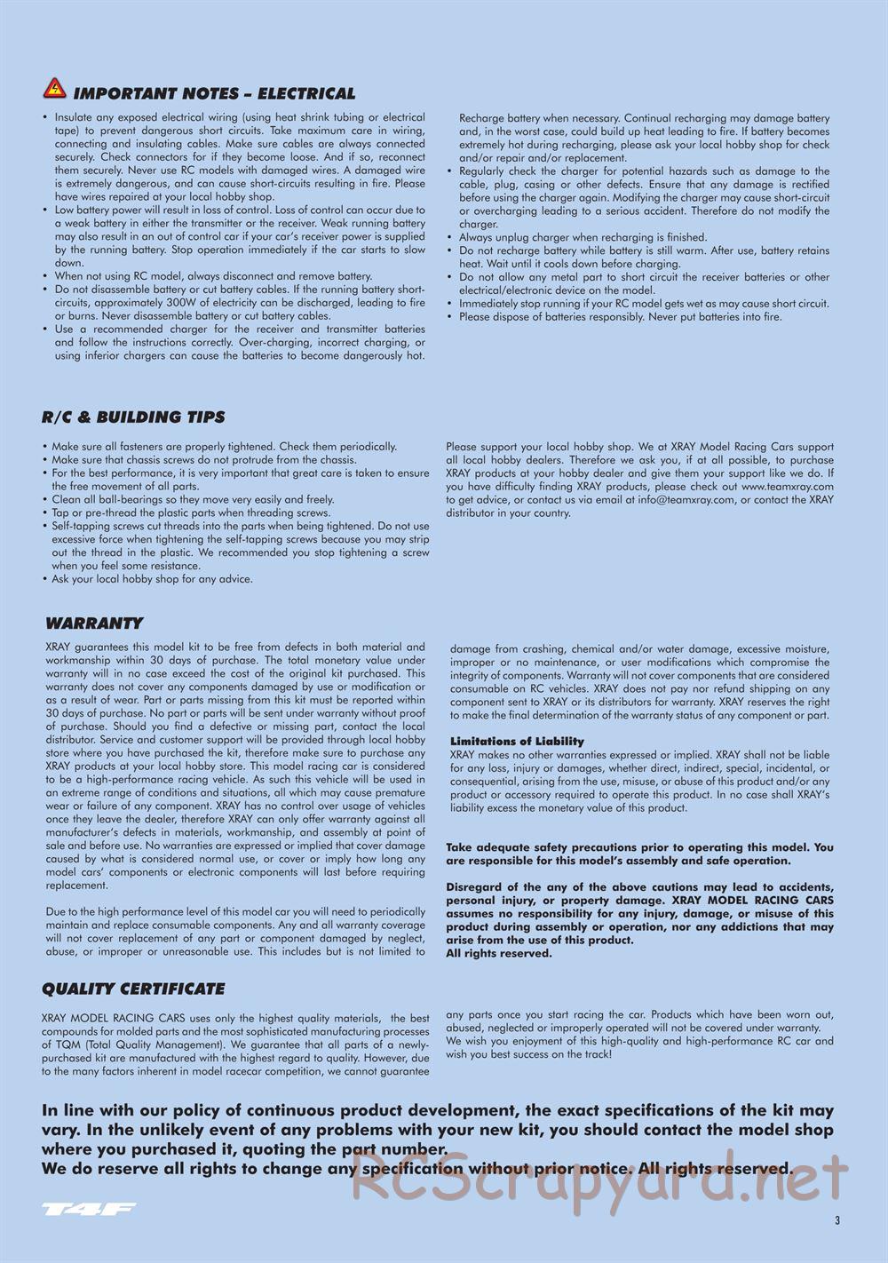 Xray - T4F 2020 (T4F'20) - Manual - Page 3