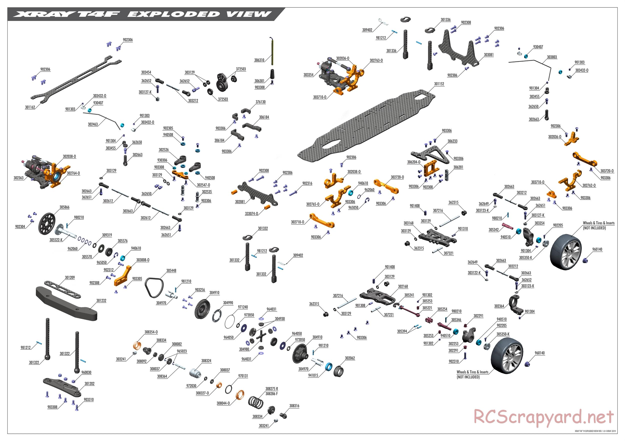 Xray - T4F 2020 (T4F'20) - Exploded View