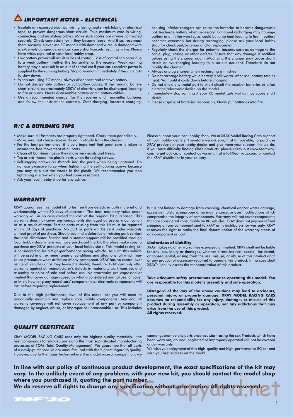 Xray - T4F 2021 (T4F'21) - Manual - Page 3