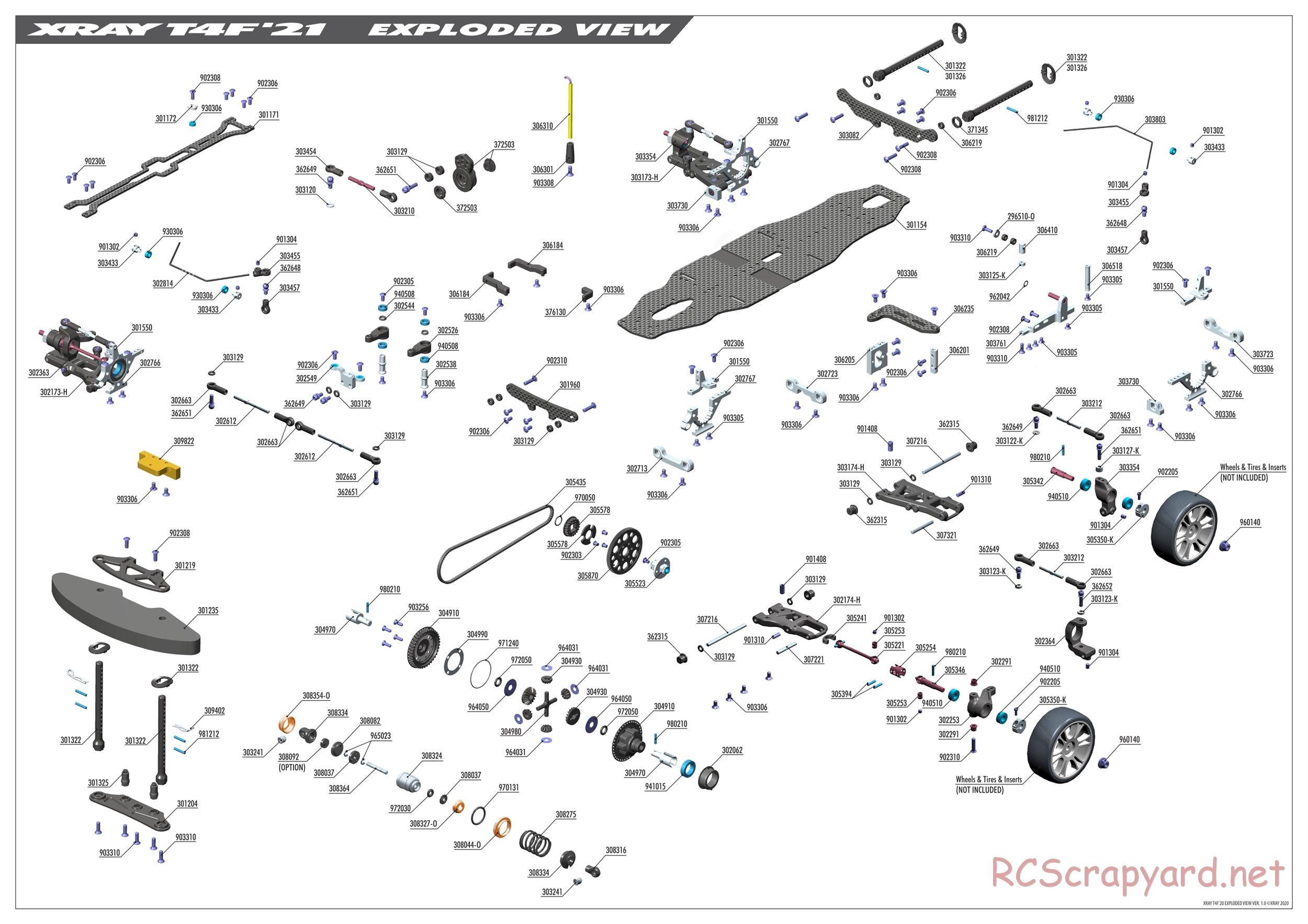 Xray - T4F 2021 (T4F'21) - Exploded View