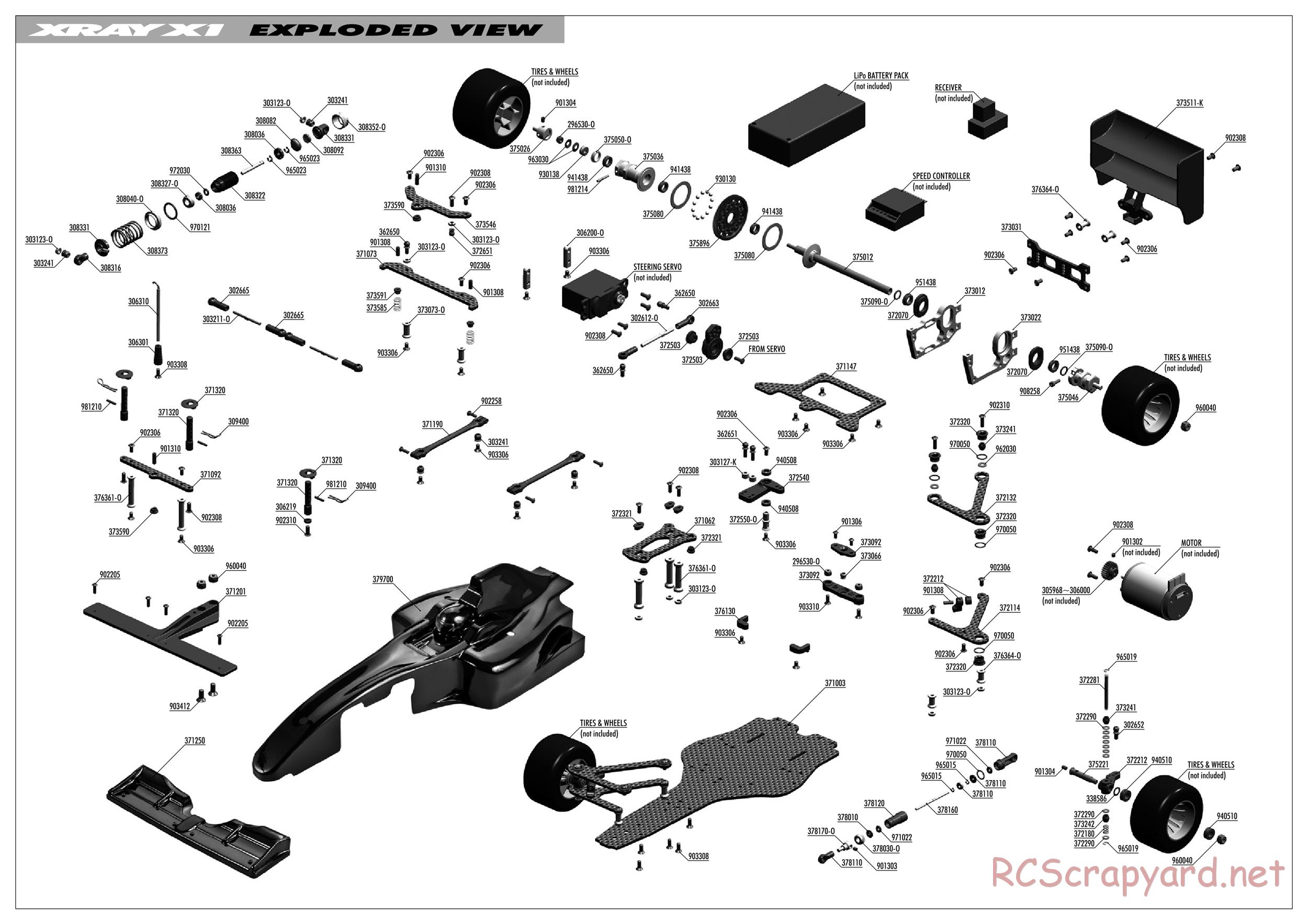 Xray - X1 2015 (X1'15) - Exploded View