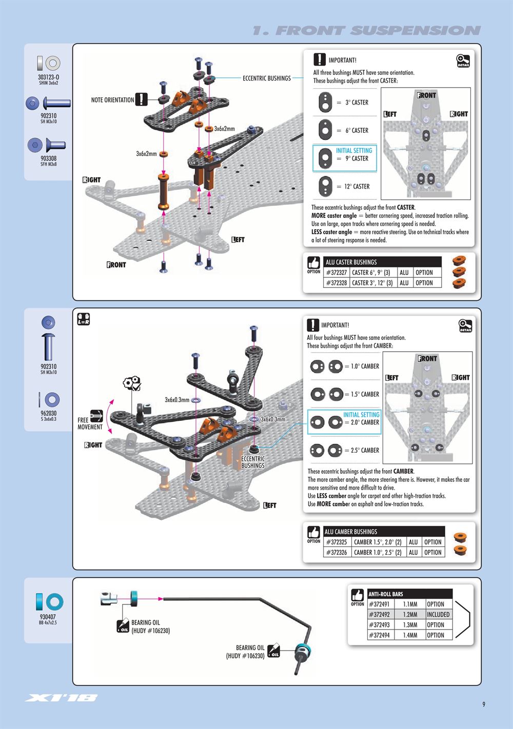 Xray - X1 2018 (X1'18) - Manual - Page 9