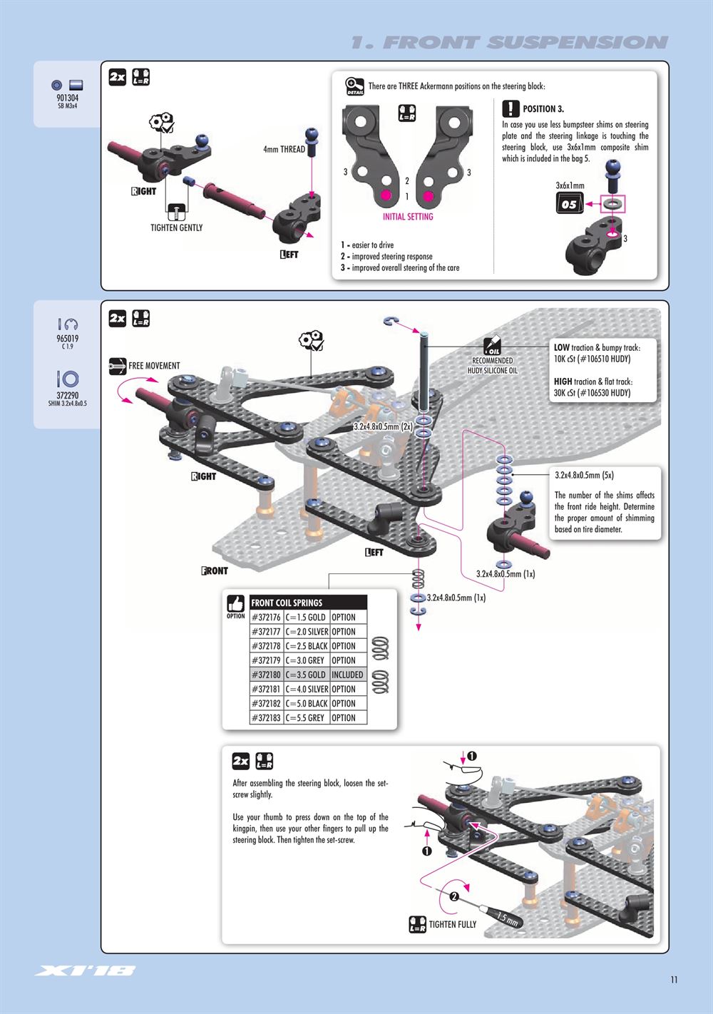 Xray - X1 2018 (X1'18) - Manual - Page 11