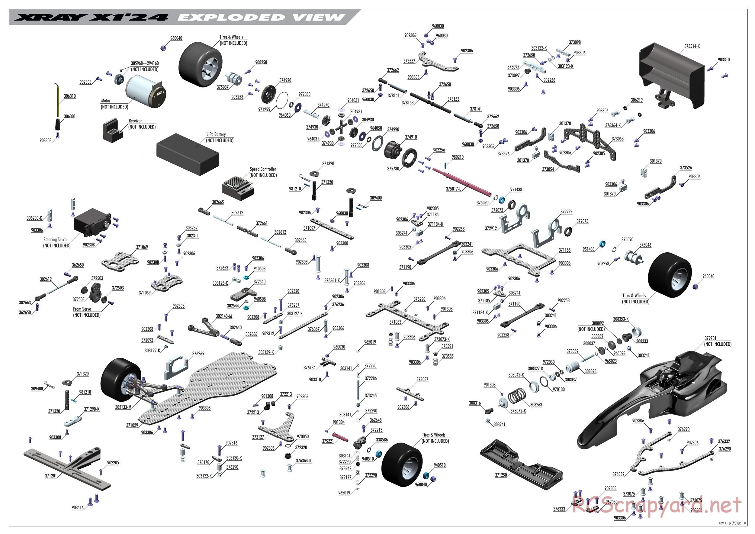 Xray - X1 2024 (X1'24) - Exploded View