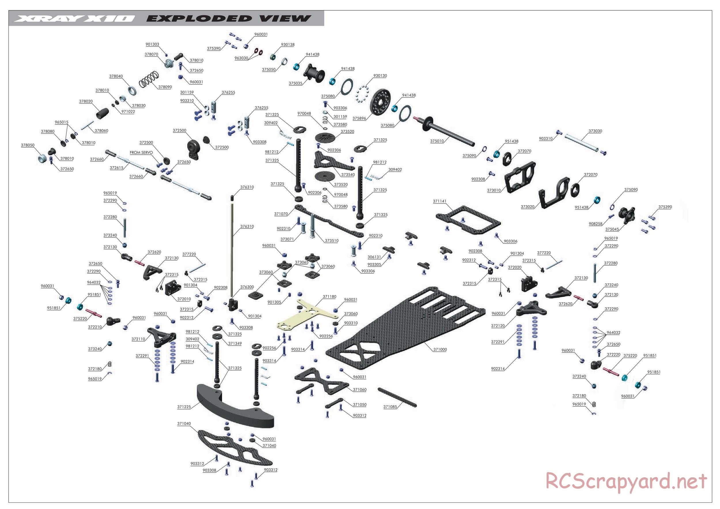 Xray - X10 - Exploded View